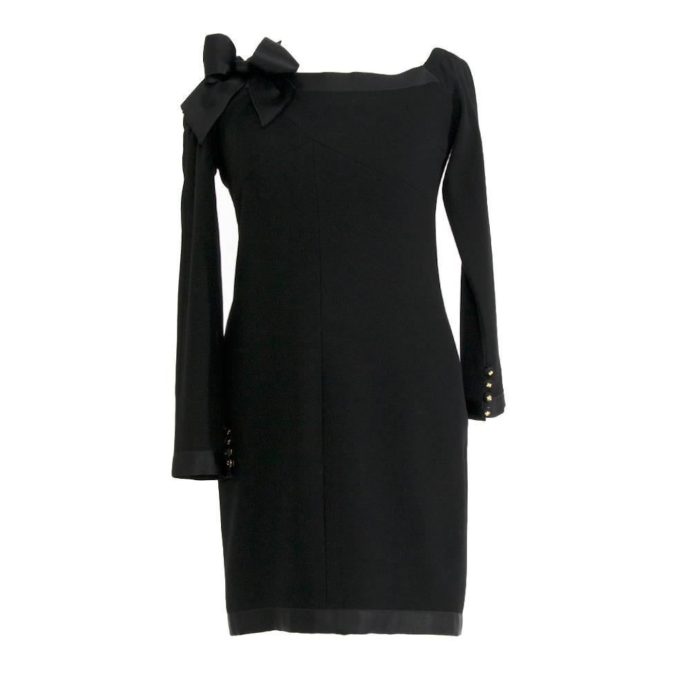 Chanel Asymmetric Black Dress 'Bow'