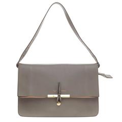 Celine Clasp Foldover Shoulder Bag Leather Medium