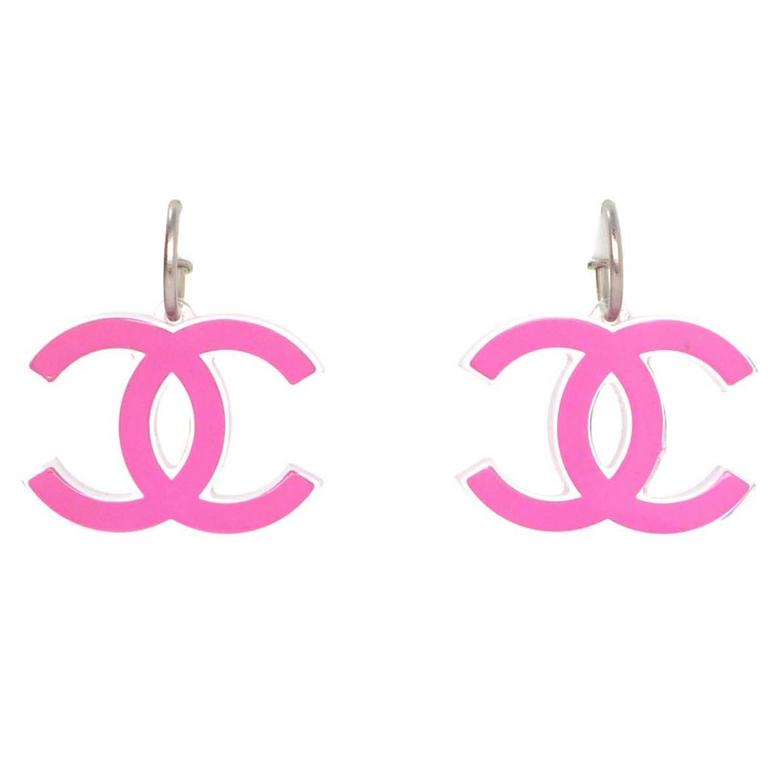 Chanel Pink Resin CC Earrings SHW For Sale at 1stDibs  chanel pink earrings,  pink chanel earings, chanel earring pink
