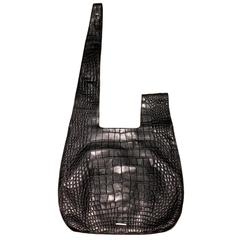 Gucci Tom Ford Fall 2001 Limited Edition Black Softest Crocodile Belly Skin Bag