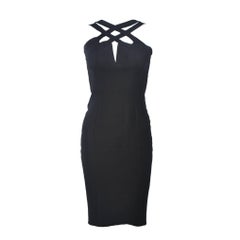 ELIZABETH MASON COUTURE Silk Criss Cross Cocktail Dress Size 2 Made to Measure