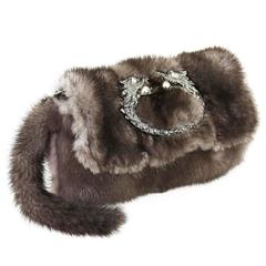 Gucci Tom Ford FW 2004 Dragon Pearl Jeweled Mink Fur Purse Clutch 12