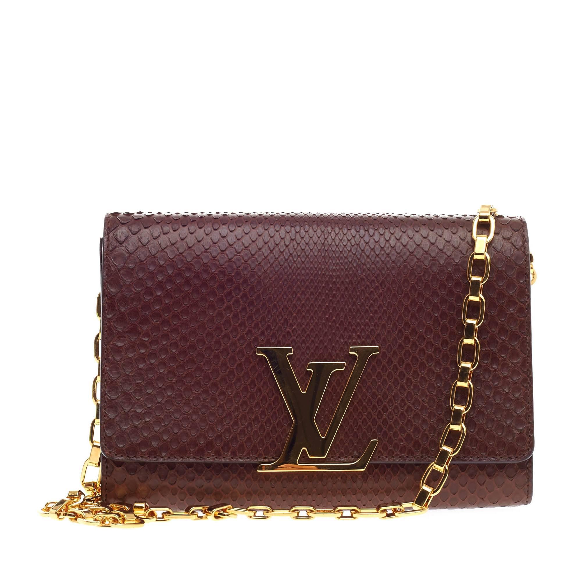 Louis Vuitton Chain Louise Clutch Python GM