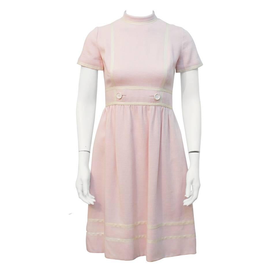 1960's Geoffrey Beene Pink Linen Dress