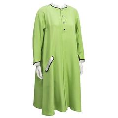 1960's Geoffrey Beene Green Swing Dress