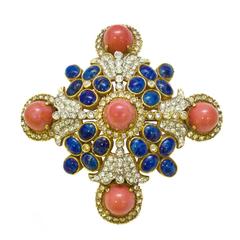 Vintage Kenneth Jay Lane Cross style pin