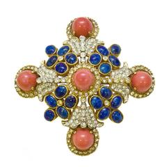 Vintage Kenneth Jay Lane Cross style pin 