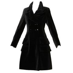 Valentino 1970s Vintage Black Velvet Coat