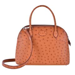 Hermes Bolide Ostrich 27cm Mini Cognac JaneFinds