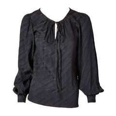 Vintage Yves Saint Laurent Silk Peasant Blouse