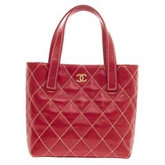 Chanel Surpique Tote Quilted Leather Small