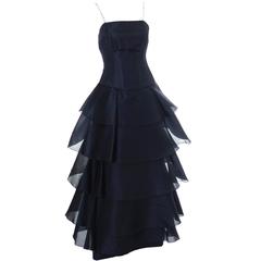 Akira Isogawa Silk Vintage Dress Ruffles Rhinestones Australian Designer 10