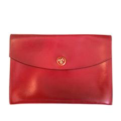 Vintage Hermes Red Clutch Bag - 1960's