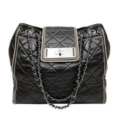 Chanel Black Leather Mademoiselle Flap Tote Bag