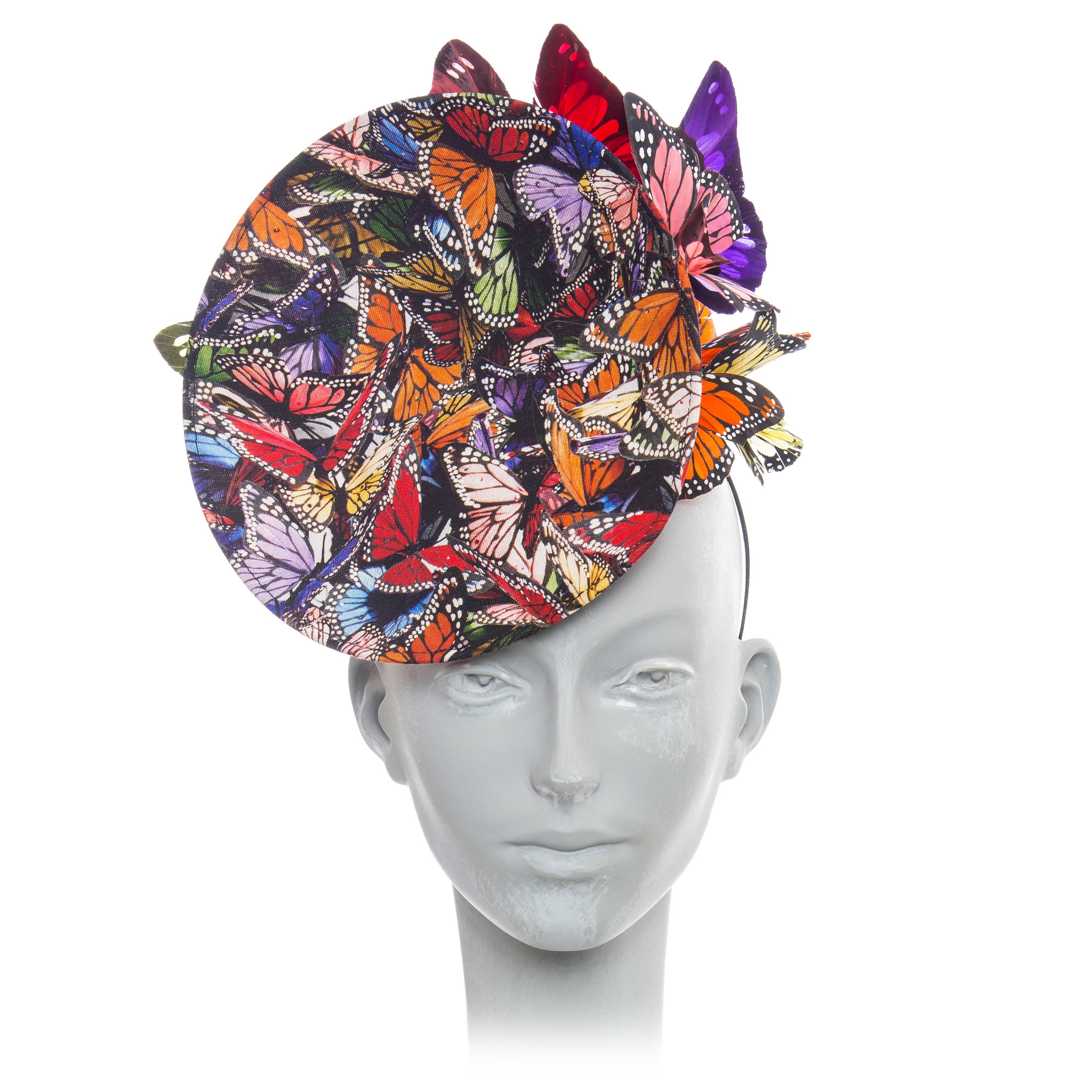 Philip Treacy Wired Polychrome Butterfly Fascinator Circa 2003