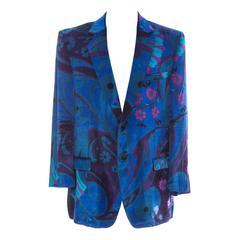 Gucci By Tom Ford Men's Floral Silk Velvet Blazer, Circa 1994