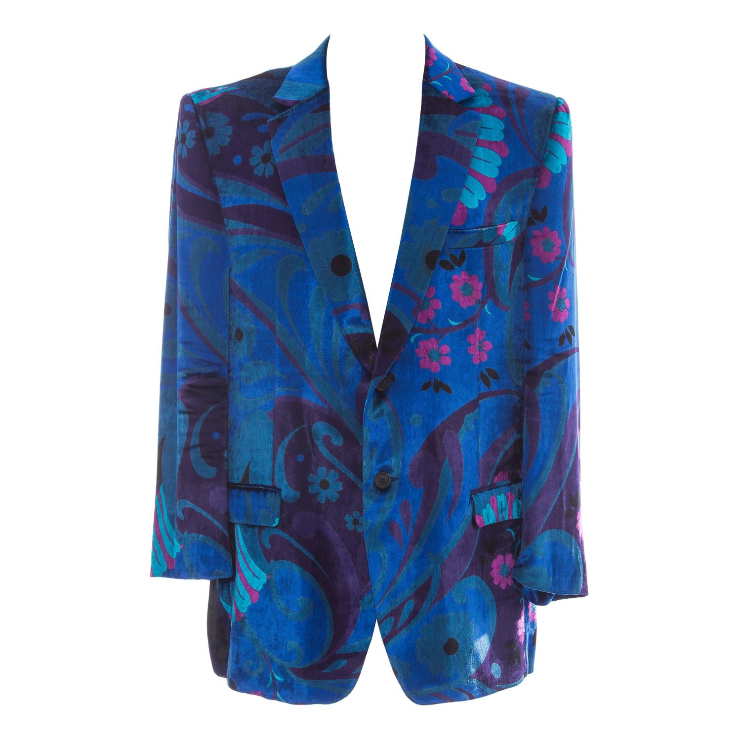 Gucci By Tom Ford Men's Floral Silk Velvet Blazer, Circa 1994 at 1stdibs