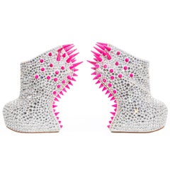 Guiseppe Zanotti Swarovski Crystal & Pink Spiked-Embellished Wedges Fall 2012