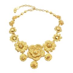 Carlo Zini Milano Golden Crystals Floral Necklace
