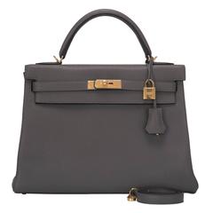 Hermes Etain Clemence Kelly 32cm Gold Hardware