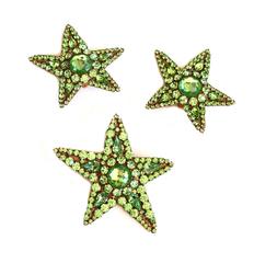 Vintage Yves Saint Laurent Rive Gauche Star Earrings and Pendant / Pin