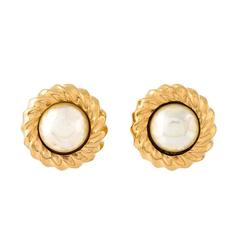 Chanel Curved Orb Clip-on Earrings