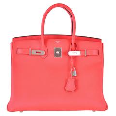 Hermes Birkin Bag 35cm Rose Jaipur Epsom with palladium Hardware JaneFinds 7