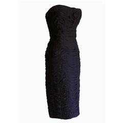 Amazing Black Ruched Silk Dress From Tom Ford Gucci SS 2001 Runway Collection!