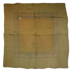 Chanel Brown & Green Sheer Silk XL Scarf 8