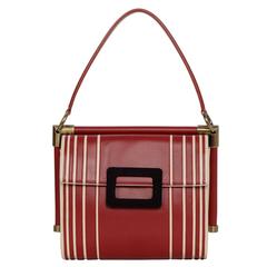 Roger Vivier Red & White Leather Double Sided Flap Bag