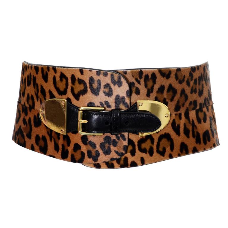Rare Ralph Lauren Wise Belt New w Tags Medium Leopard Calf Fur and ...