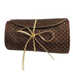 Louis Vuitton Monogram Logo Print Roll Up Jewelry Accessory Travel Case Bag