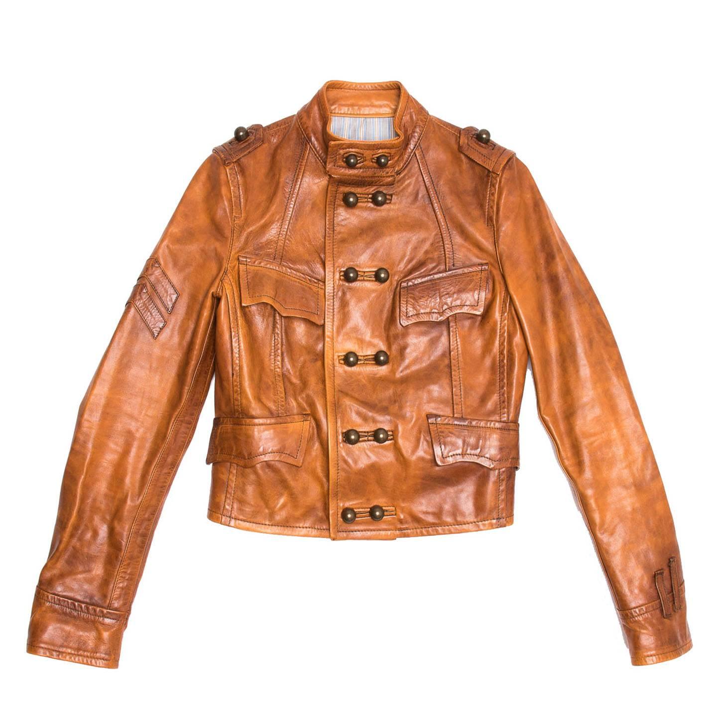 DSquared2 Sienna Leather Military Jacket