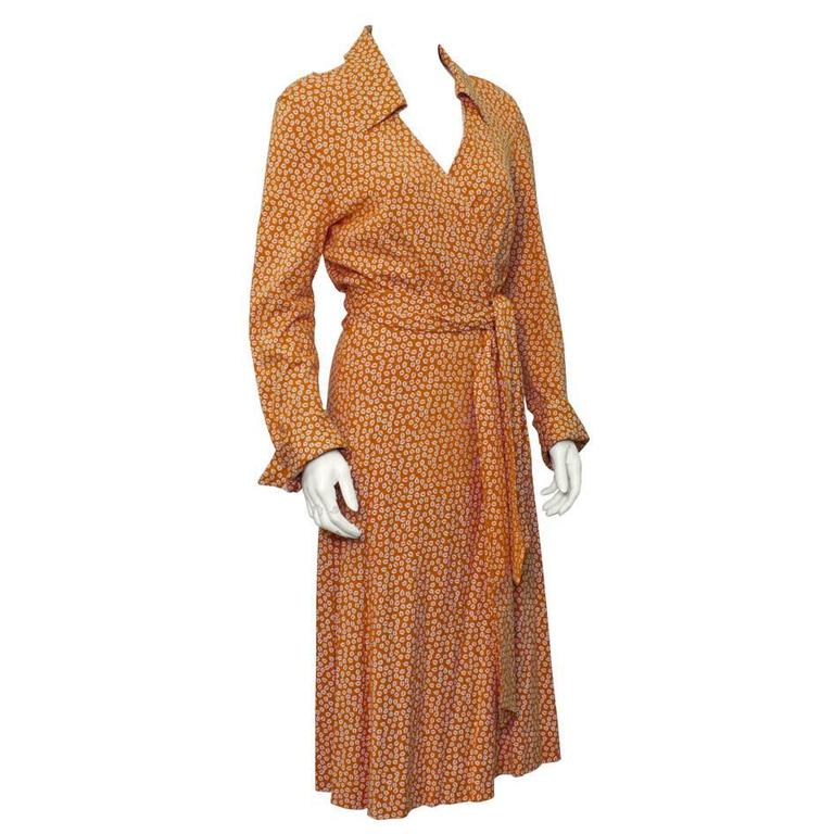 1970's Diane Von Furstenberg Orange Jersey Wrap Dress at 1stDibs | 1970s wrap  dress