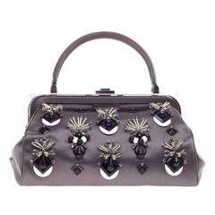 Prada Raso Ricamo Framed Doctor's Bag Jeweled Satin Medium