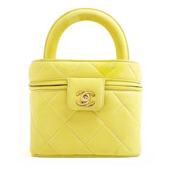 Chanel Vintage Yellow Leather Box Bag