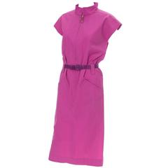 YSL Vintage Pink Dress 2 Belts Yves Saint Laurent Rive Gauche 