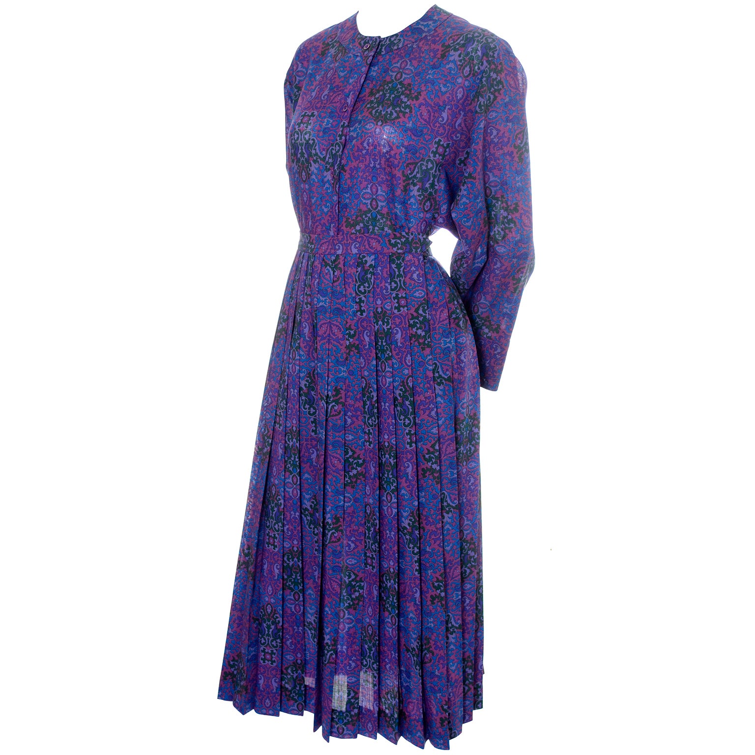 Ysl Yves Saint Laurent 2 Pc Vintage Dress Jewel Tone Ysl Yves Saint Laurent 2 Pc Vintage Dress Jewel Tone