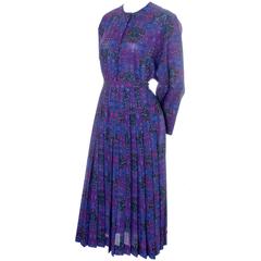 YSL Yves Saint Laurent 2 pc Vintage Dress Jewel Tone Skirt Blouse 12