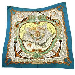 Vintage Hermes Provence Silk Mosaic Scarf.  1990’s Collection.  