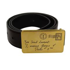 Yves Saint Laurent Black Patent Belt sz 75 GHW