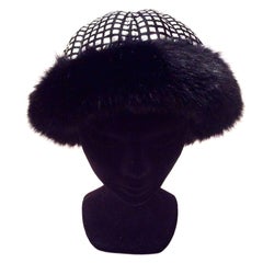 1960's Mod Silver and Black Geometric Hat