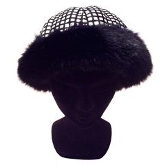 1960's Mod Silver and Black Geometric Hat 2