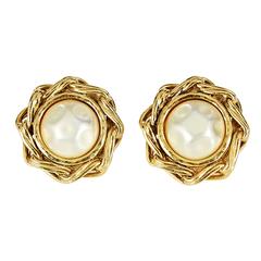 Goldtone Chanel Clip-On Earrings 12