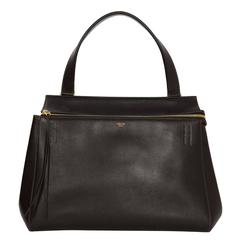 Celine Dark Brown Leather Medium Edge Tote Bag GHW rt $2, 600