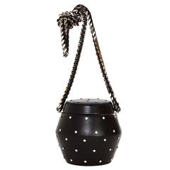 Saint Laurent Schwarze Minaudiere-Tasche aus Leder mit Kristallbesatz SHW Neu 2.890 $
