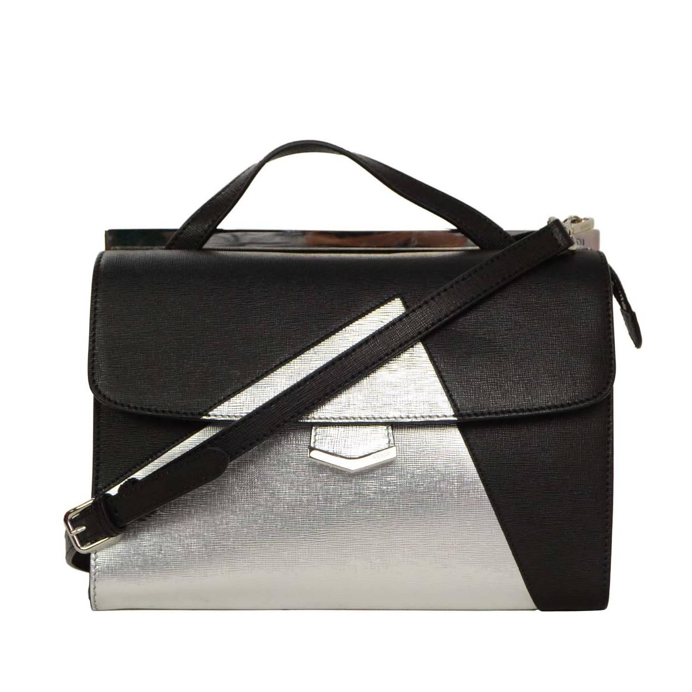 Fendi Black & Silver Textured Leather 'Demijours' Bag SHW rt. $2, 025