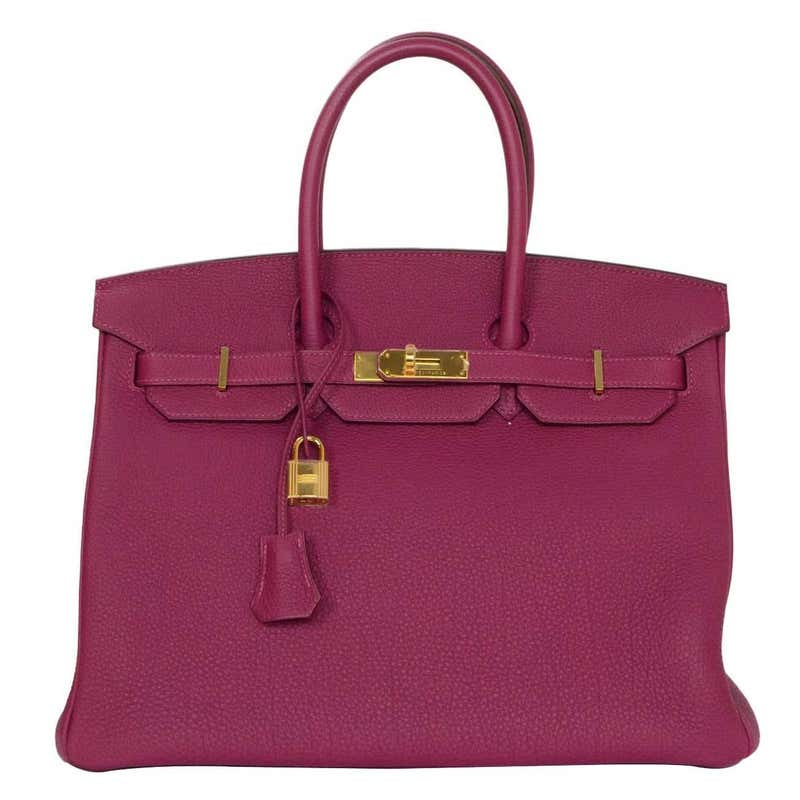 Hermes LIKE NEW Violet Tosca Togo Leather 35cm Birkin Bag w/ Box at ...