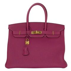 Hermes LIKE NEW Violet Tosca Togo Leather 35cm Birkin Bag w/ Box