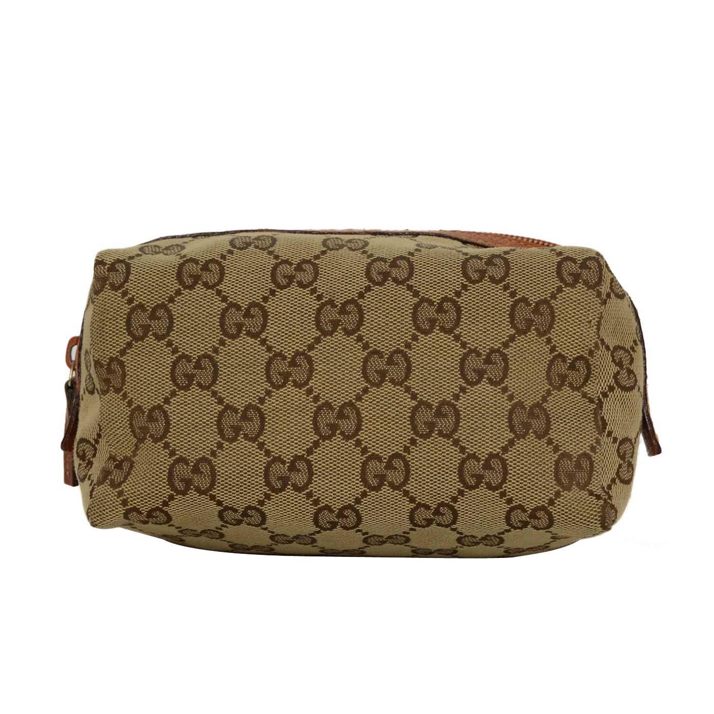 Gucci Tan Monogram Cosmetic Pouch
